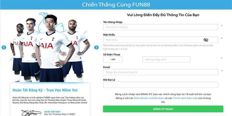 Hướng dẫn đăng ký Fun88 cụ thể rõ ràng qua các bước